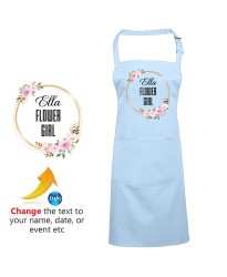 Customised Flower Girl With Custom Name Floral Circle Adult Unisex Apron